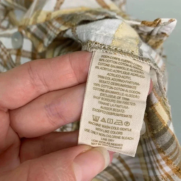 Free People Plaid western boho Button Down Size SP - Picture 7 of 8